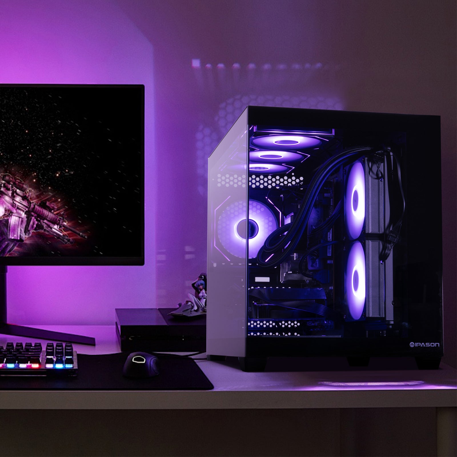 Gaming PC - AMD Ryzen 5 9600X, Radeon RX 7650 GRE, 16GB DDR5, 1TB Nvme SSD, 650W Gold PSU, Wi-Fi, Liquid Cooling, ARGB Fans, Windows 11 Home (Prebuilt Desktop)New