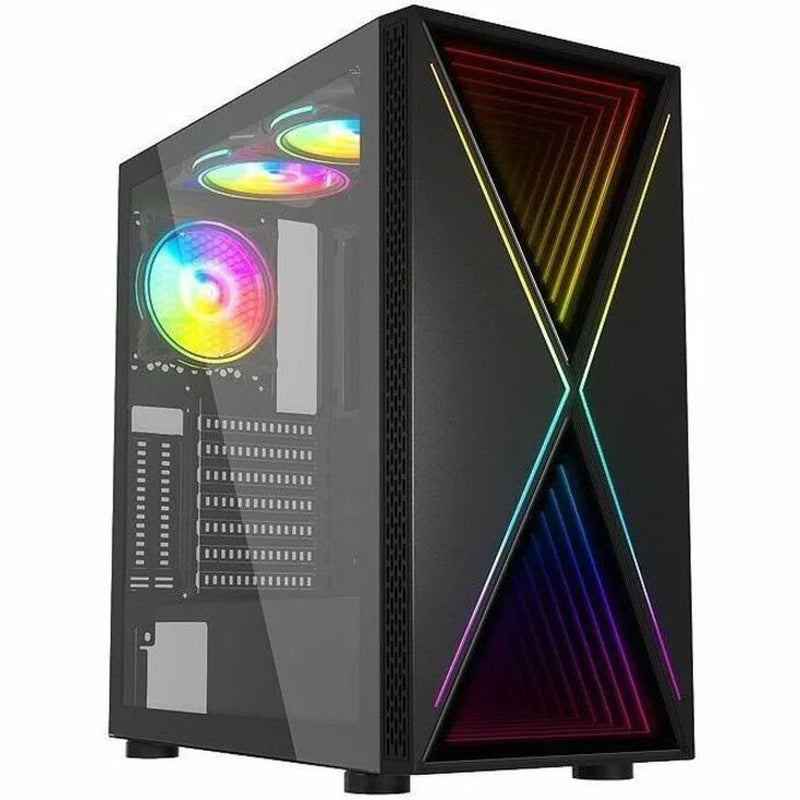 B-Blackwidow-Rgb Black Gaming PC ATX Case with 3 X PWM 120Mm ARGB Fans and Support up to EATX Board